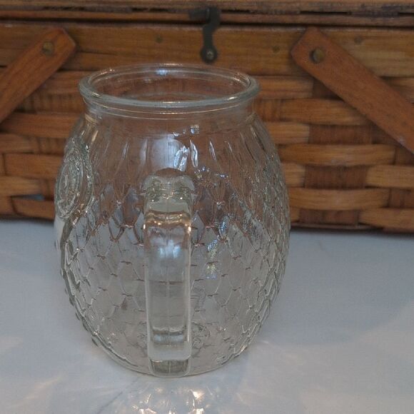 Vintage Clear Embossed Owl Design Glass Mug Decorative Jar - Picture 2 of 8